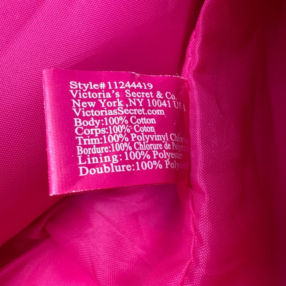 Victoria's Secret Pink Colorblock Canvas Logo Tote Weekender Bag Travel Overnigh - Picture 9 of 13